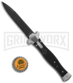 AGA Campolin Zero Black G-10 Leverlock Automatic Knife - Bayonet Black Plain -Kershaw Shop AGA Campolin Zero Italian LL Black G 10 Black AGA01N NB BHQ 72045 jr bottlecap large