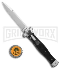 AGA Campolin Zero Black G-10 Leverlock Automatic Knife - Bayonet SW Plain -Kershaw Shop AGA Campolin Zero Italian LL Black G 10 Satin AGA01N SWB BHQ 74949 jr bottlecap large