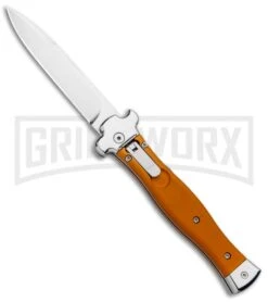 AGA Campolin Zero Orange Aluminum Leverlock Automatic - Bayonet Tumbled Plain