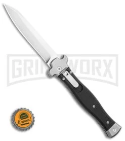 AGA Campolin Zero Textured Black G10 Leverlock Auto Knife - Reverse Tanto Plain -Kershaw Shop AGA Campolin Zero Reverse Tanto Leverlock Automatic Black G 10 3.75 Satin AGA01N ST BHQ 116874 LS Bottlecap large