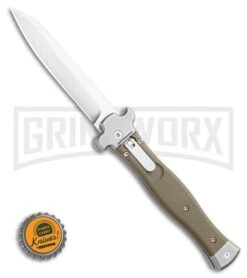 AGA Campolin Zero Green G-10 Leverlock Automatic Knife - Reverse Tanto Satin -Kershaw Shop AGA Campolin Zero Reverse Tanto Leverlock Automatic Green G 10 3.75 Satin AGA01V ST BHQ 116873 LS Bottlecap large