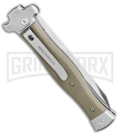 AGA Campolin Zero Green G-10 Leverlock Automatic Knife - Reverse Tanto Satin -Kershaw Shop AGA Campolin Zero Reverse Tanto Leverlock Automatic Green G 10 3.75 Satin AGA01V ST BHQ 116873 LS Side large