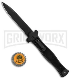 AGA Campolin Zero SWAT G-10 Leverlock Automatic Knife - Bayonet Black Plain -Kershaw Shop AGA Campolin Zero SWAT G 10 LL Auto Bayo Black GX 30506 jr bottlecap large