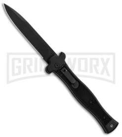 AGA Campolin Zero SWAT G-10 Leverlock Automatic Knife - Bayonet Black Plain