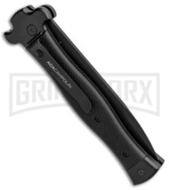 AGA Campolin Zero SWAT G-10 Leverlock Automatic Knife - Bayonet Black Plain -Kershaw Shop AGA Campolin Zero SWAT G 10 LL Auto Bayo Black GX 30506 jr side large