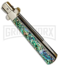 AGA Campolin 11" Frosolone Abalone Stiletto Automatic Knife - Bayonet -Kershaw Shop AGA Frosolone Abalonel 11in Bayo BP 29299 jr side 2 large