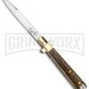 AGA Campolin 11" Frosolone Stag/Brass Stiletto Automatic Knife - Bayonet -Kershaw Shop AGA Frosolone Stag Brass 11in Bayo BP 29297 jr large