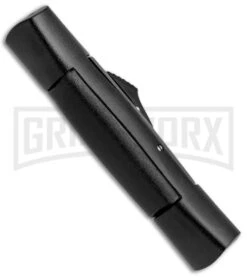 AKC 007 Concord Black OTF Automatic Knife - Dagger Gold Plain -Kershaw Shop AKC 007 Concord Dagger OTF Auto Black Gold BP 28946 jr side large