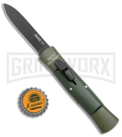 AKC 007 Concord NATO Military Green OTF Automatic Knife - Black Flat -Kershaw Shop AKC 007 Concord NATO Military OTF Auto Green Black Flat BHQ 159710 jr bottlecap large