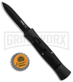 AKC 007 Concord Black OTF Automatic Knife - Dagger Black -Kershaw Shop AKC 007 Concord OTF Black Black Dagger GX 30504 jr bottlecap large