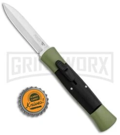 AKC 007 Concord Green/Black OTF Automatic Knife - Dagger Satin -Kershaw Shop AKC 007 Concord OTF Green Satin Dagger GX 30502 jr bottlecap large