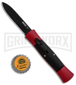 AKC 007 Concord Red/Black OTF Automatic Knife - Flat Black -Kershaw Shop AKC 007 Concord OTF Red Black Flat GX 30499 jr bottlecap large