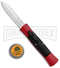 AKC 007 Concord Red/Black OTF Automatic Knife - Dagger Satin -Kershaw Shop AKC 007 Concord OTF Red Satin Dagger GX 30498 jr bottlecap large