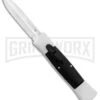 AKC 007 Concord White/Black OTF Automatic Knife - Dagger Satin -Kershaw Shop AKC 007 Concord OTF White Satin Dagger GX 30495 jr large