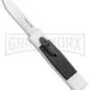 AKC Minion Concord White/Black OTF Automatic Knife - Spear Point Satin Plain -Kershaw Shop AKC 007 Mini Concord OTF Auto White Black Satin BHQ 135712 jr large