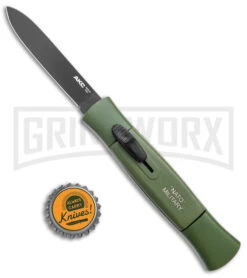 AKC 077 Concord NATO Military Green OTF Automatic Knife - Black Plain -Kershaw Shop AKC 077 Concord OTF Auto NATO Military Green Black Flat BHQ 50796 jr bottlecap large