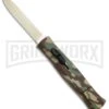 AKC 077 Concord Green Camo OTF Automatic Knife - Flat Gold Plain