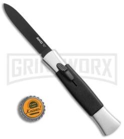 AKC 077 Concord Polish/Black OTF Automatic Knife - Flat Black Plain -Kershaw Shop AKC 077 Concord Polish Black flat black plain BP 22707 er bottlecap large