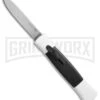 AKC 077 Concord White/Black OTF Automatic Knife - Flat Satin Plain -Kershaw Shop AKC 077 concord white black satin flat BHQ 52355 er large