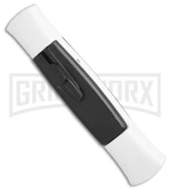 AKC 077 Concord White/Black OTF Automatic Knife - Flat Satin Plain -Kershaw Shop AKC 077 concord white black satin flat BHQ 52355 er side large