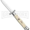 AKC 10" Italian Stiletto Swinguard Sim Ivory Automatic Knife - Bayonet -Kershaw Shop AKC 10in Italian Swinguard Sim Ivory Auto Bayo BHQ 138560 jr large