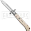Italian Style 11" Roma Ivory Automatic Swinguard - Drop Point Polished Plain -Kershaw Shop AKC 11in Roma Automatic Swinguard DP Ivory 4in Polished BHQ 153347 td large