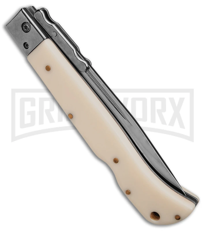 Italian Style 11" Roma Ivory Automatic Swinguard - Drop Point Polished Plain 5 Italian Style 11" Roma Ivory Automatic Swinguard - Drop Point Polished Plain - Image 3