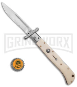 Italian Style 11" Roma Ivory Automatic Swinguard - Drop Point Polished Plain 9 Italian Style 11" Roma Ivory Automatic Swinguard - Drop Point Polished Plain -Kershaw Shop AKC 11in Roma Automatic Swinguard DP Ivory 4in Polished BHQ 153347 td size large