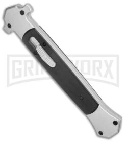 Mago 13" Black D/A Italian Stiletto OTF Knife - Satin Plain Bayo -Kershaw Shop AKC 13in Double Action Italian Stiletto OTF Satin Bayo GX 38120 jr spine large