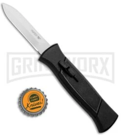 AKC 777 Blackfinger Black OTF Automatic Knife - Dagger Satin Plain -Kershaw Shop AKC 777 Blackfinger Dagger OTF Auto Black Satin BHQ 50807 jr bottlecap large