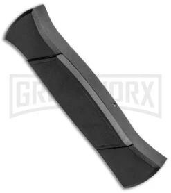 AKC 777 Blackfinger Black OTF Automatic Knife - Dagger Satin Plain -Kershaw Shop AKC 777 Blackfinger Dagger OTF Auto Black Satin BHQ 50807 jr side large