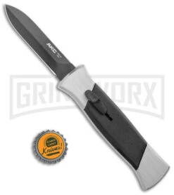 AKC 777 Blackfinger Brushed Aluminum OTF Automatic Knife - Dagger Black Plain -Kershaw Shop AKC 777 Blackfinger Dagger OTF Auto Brushed Black BHQ 138853 jr bottlecap large
