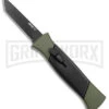 AKC 777 Blackfinger Green/Black OTF Automatic Knife - Black Tanto -Kershaw Shop AKC 777 Blackfinger OTF Auto Green Black Black Tanto BHQ 153513 jr large