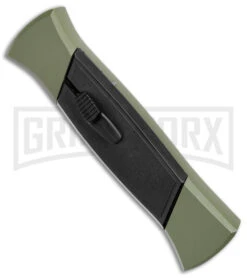 AKC 777 Blackfinger Green/Black OTF Automatic Knife - Black Tanto -Kershaw Shop AKC 777 Blackfinger OTF Auto Green Black Black Tanto BHQ 153513 jr spine large