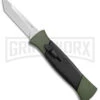 AKC 777 Blackfinger Green/Black OTF Automatic Knife - Satin Tanto -Kershaw Shop AKC 777 Blackfinger OTF Auto Green Black SW Tanto BHQ 152941 jr large