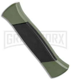 AKC 777 Blackfinger Green/Black OTF Automatic Knife - Satin Tanto -Kershaw Shop AKC 777 Blackfinger OTF Auto Green Black SW Tanto BHQ 152941 jr side large