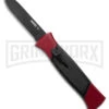 AKC 777 Blackfinger Red/Black OTF Automatic Knife - Black Plain -Kershaw Shop AKC 777 Blackfinger OTF Automatic Knife Red Black 3.375in Black Flat BHQ 184000 hd large