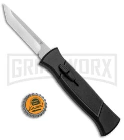 AKC 777 Blackfinger Black OTF Automatic Knife - Stonewash Tanto -Kershaw Shop AKC 777 Blackfinger Tanto OTF Auto Black SW BHQ 87413 jr bottlecap 2 large