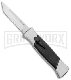 AKC 777 Blackfinger Brushed Aluminum OTF Automatic Knife - SW Tanto