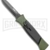 AKC 777 Green Blackfinger Brushed Aluminum OTF Automatic Knife - Black Dagger -Kershaw Shop AKC 777 Green Blackfinger Dagger OTF Auto Brushed Aluminum Black BHQ 87411 jr large