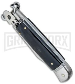 AKC 8" Shot Shell Puller Dark Horn Lever Lock - Clip Point -Kershaw Shop AKC 8in Shot Puller Dark Horn LL CP BP 3306 jr spine large