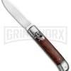 SKM 8" Italian Stiletto Lever Lock Cocobolo Automatic Knife - Polish Flat -Kershaw Shop AKC Classic LL Auto Italian Cocobolo Satin BHQ 81016 jr large