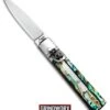 AKC 6" Mini Classic Lever Lock Abalone Automatic Knife - Satin Plain -Kershaw Shop AKC Classic Lever Lock Abalone BHQ 94620 ns large
