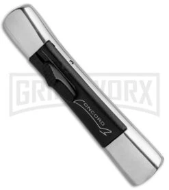 AKC Concord Polish/Black OTF Automatic Knife - Dagger Satin Plain -Kershaw Shop AKC Concord Dagger OTF Auto Polish Black Satin BHQ 92038 jr spine large