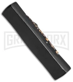 AKC Minion Concord Leopard OTF Automatic Knife - Flat Black Plain -Kershaw Shop AKC Concord Minion Leopard Flat Blk BP 18949 jr side large