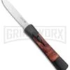 AKC Concord Briar Wood OTF Automatic Knife - Plain Satin Flat -Kershaw Shop AKC Concord OTF Auto Briar Wood Satin GX 37553 jr large