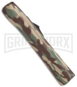AKC Concord Camo Rubber OTF Automatic Knife - Gold Plain -Kershaw Shop AKC Concord OTF Camo Rubber Gold BHQ 72046 jr side large