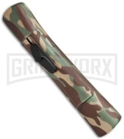 AKC Concord Camo Rubber OTF Automatic Knife - Gold Plain -Kershaw Shop AKC Concord OTF Camo Rubber Gold BHQ 72046 jr spine large
