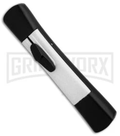 AKC Concord Black/White OTF Automatic Knife - Tanto Satin Plain -Kershaw Shop AKC Concord Tanto Black White Satin BHQ 90287 er spine large