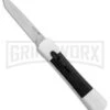 AKC Concord White/Black OTF Automatic Knife - Tanto Satin Plain -Kershaw Shop AKC Concord Tanto White Black Satin BHQ 90286 er large